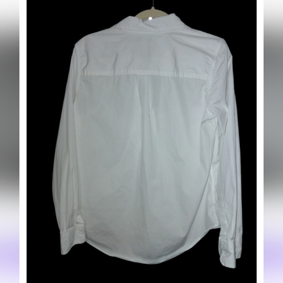 GAP White Fitted 3/4 Sleeve Button Down Shirt - Picture 4 of 6